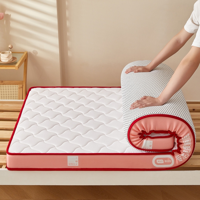 91家纺网 家纺一手货源 找家纺 鹿辉家居（原吉欧力） 2025新款牛奶丝记忆棉床垫-学生款 舒适红