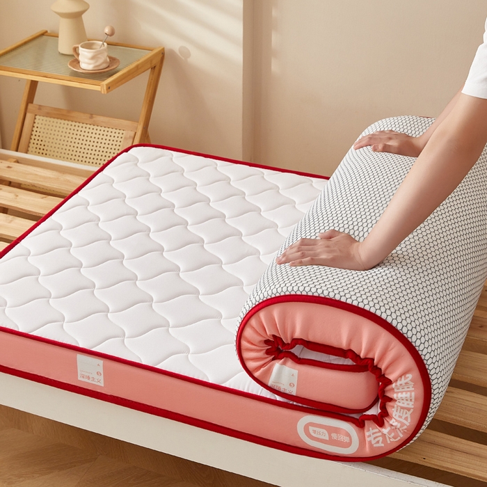 91家纺网 家纺一手货源 找家纺 鹿辉家居（原吉欧力） 2025新款牛奶丝记忆棉床垫-学生款 舒适红
