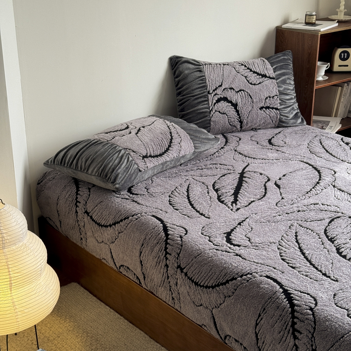 91家纺网 家纺一手货源 找家纺 新印象 2025新款阳离子绒保暖床笠 阳离子绒-樊林灰