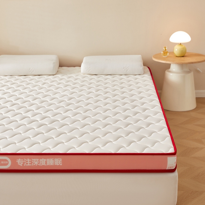 91家纺网 家纺一手货源 找家纺 鹿辉家居（原吉欧力） 2025新款牛奶丝记忆棉床垫-成人款 舒适红