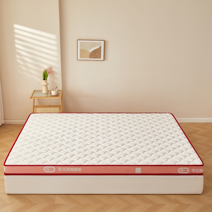 91家纺网 家纺一手货源 找家纺 鹿辉家居（原吉欧力） 2025新款牛奶丝记忆棉床垫-成人款 舒适红