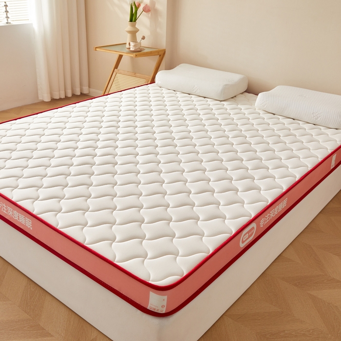91家纺网 家纺一手货源 找家纺 鹿辉家居（原吉欧力） 2025新款牛奶丝记忆棉床垫-成人款 舒适红