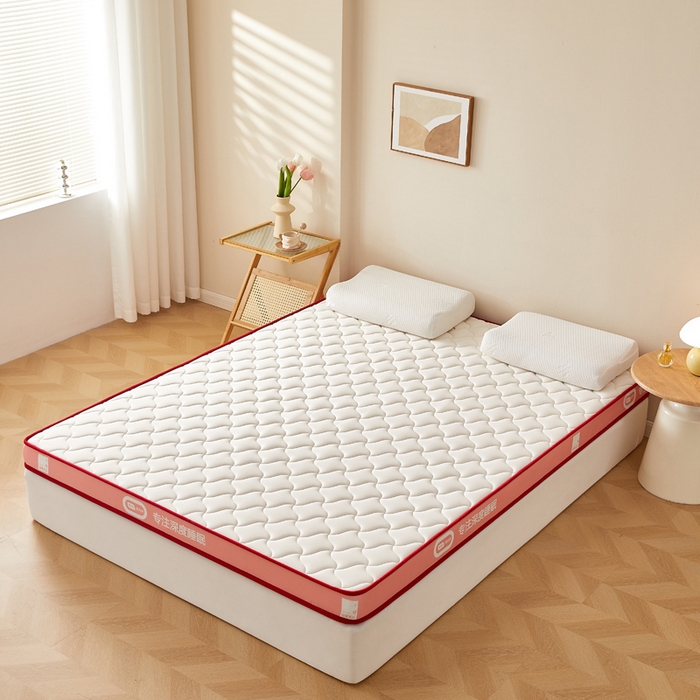 91家纺网 家纺一手货源 找家纺 鹿辉家居（原吉欧力） 2025新款牛奶丝记忆棉床垫-成人款 舒适红
