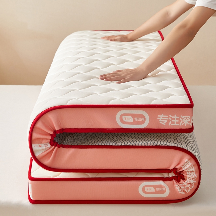 91家纺网 家纺一手货源 找家纺 鹿辉家居（原吉欧力） 2025新款牛奶丝记忆棉床垫-成人款 舒适红