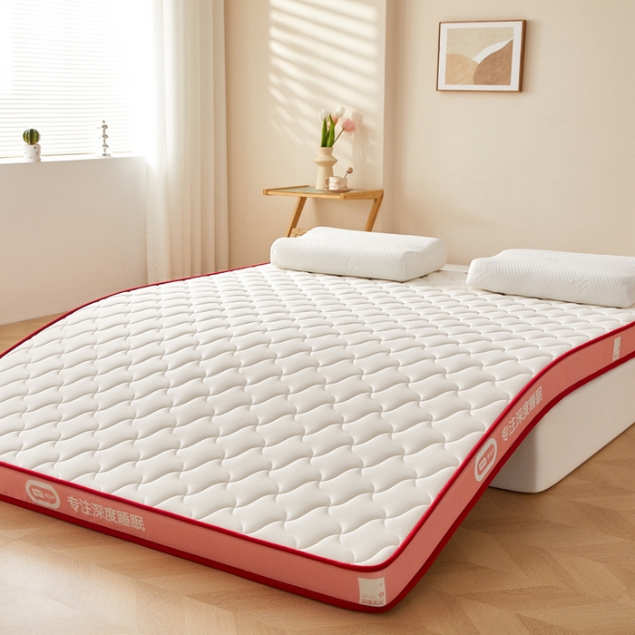 91家纺网 家纺一手货源 找家纺 鹿辉家居（原吉欧力） 2025新款牛奶丝记忆棉床垫-成人款 舒适红
