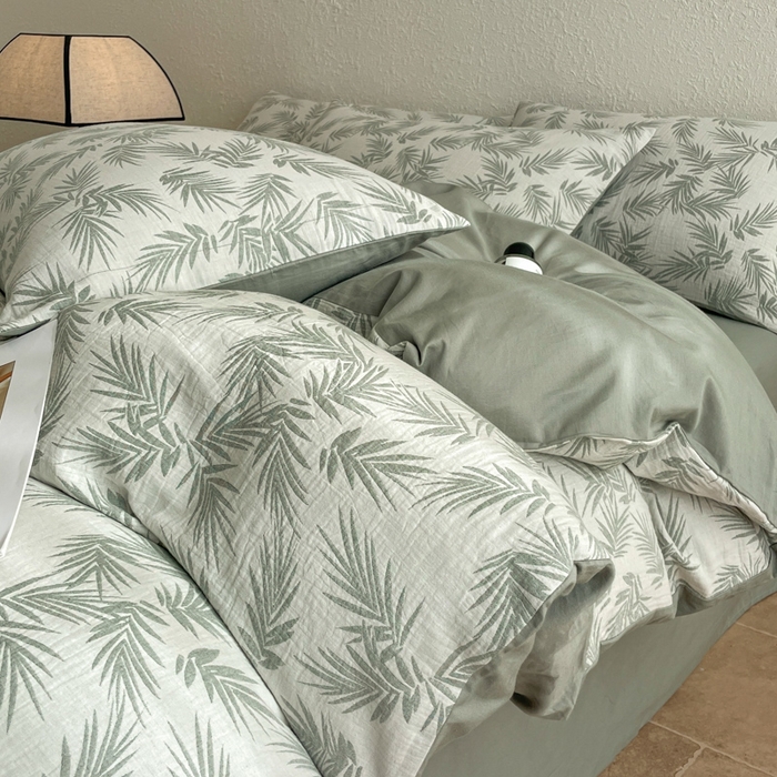 91家纺网 家纺一手货源 找家纺 宜代光年 2025新款色织水洗棉提花四件套（第二批） 居有竹