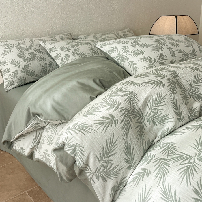 91家纺网 家纺一手货源 找家纺 宜代光年 2025新款色织水洗棉提花四件套（第二批） 居有竹