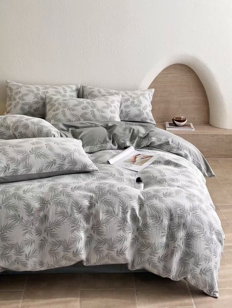 91家纺网 家纺一手货源 找家纺 宜代光年 2025新款色织水洗棉提花四件套（第二批） 居有竹