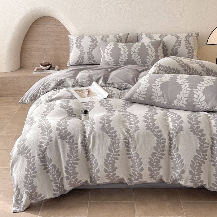 91家纺网 家纺一手货源 找家纺 宜代光年 2025新款色织水洗棉提花四件套（第二批） 枝繁叶茂