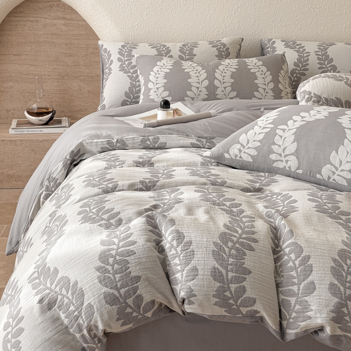 91家纺网 家纺一手货源 找家纺 宜代光年 2025新款色织水洗棉提花四件套（第二批） 枝繁叶茂