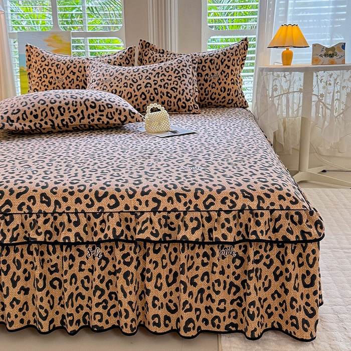 91家纺网 家纺一手货源 找家纺 （总）优家居 2025新品水洗棉床裙四件套韩版糯糯棉水洗皱皱纱床罩直播爆款