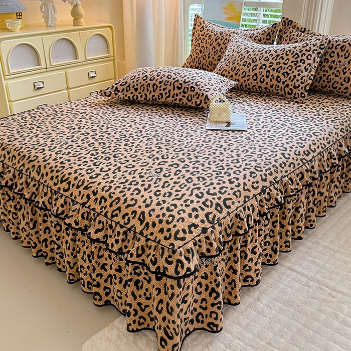 91家纺网 家纺一手货源 找家纺 （总）优家居 2025新品水洗棉床裙四件套韩版糯糯棉水洗皱皱纱床罩直播爆款