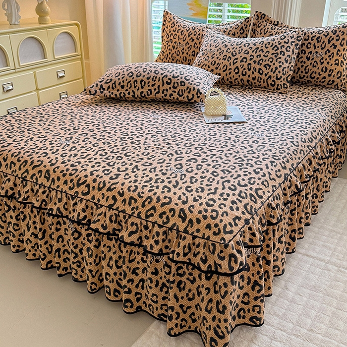 91家纺网 家纺一手货源 找家纺 （总）优家居 2025新品水洗棉床裙四件套韩版糯糯棉水洗皱皱纱床罩直播爆款