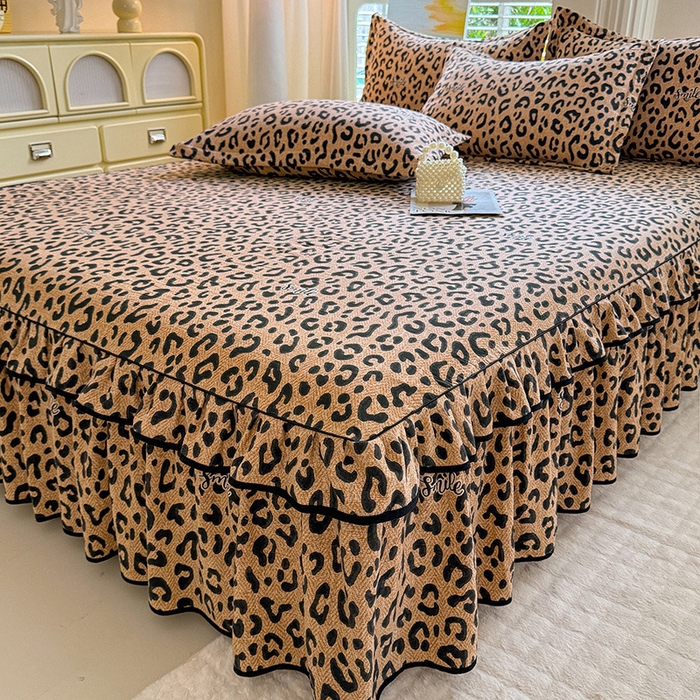 91家纺网 家纺一手货源 找家纺 （总）优家居 2025新品水洗棉床裙四件套韩版糯糯棉水洗皱皱纱床罩直播爆款