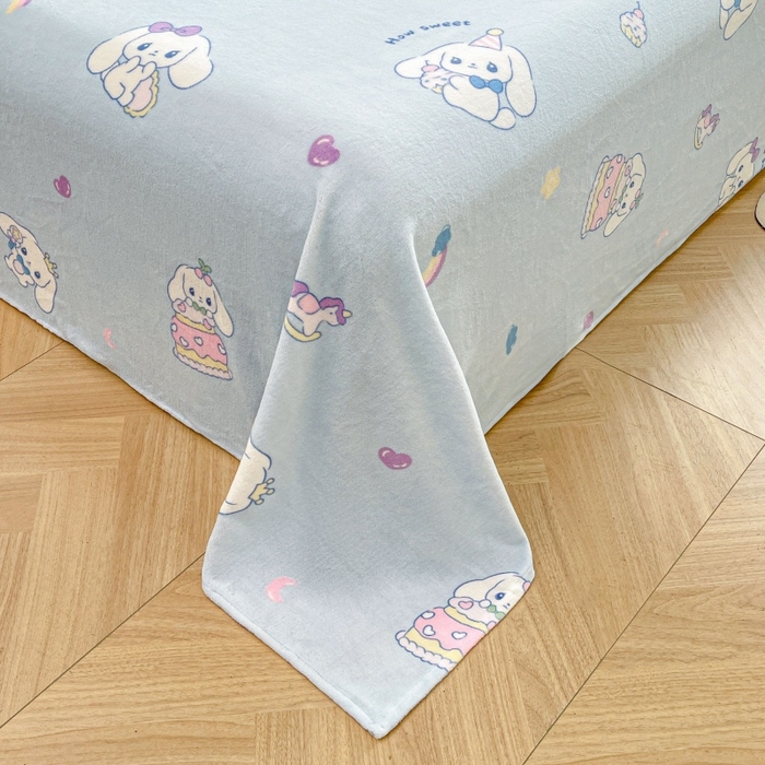 91家纺网 家纺一手货源 找家纺 爱屋及屋 2025新款牛奶绒印花床单 大耳狗狗