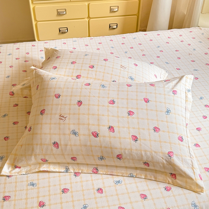 91家纺网 家纺一手货源 找家纺 优家居 2025新品水洗棉床裙四件套韩版糯糯棉水洗皱皱纱床罩直播爆款 莓好时光