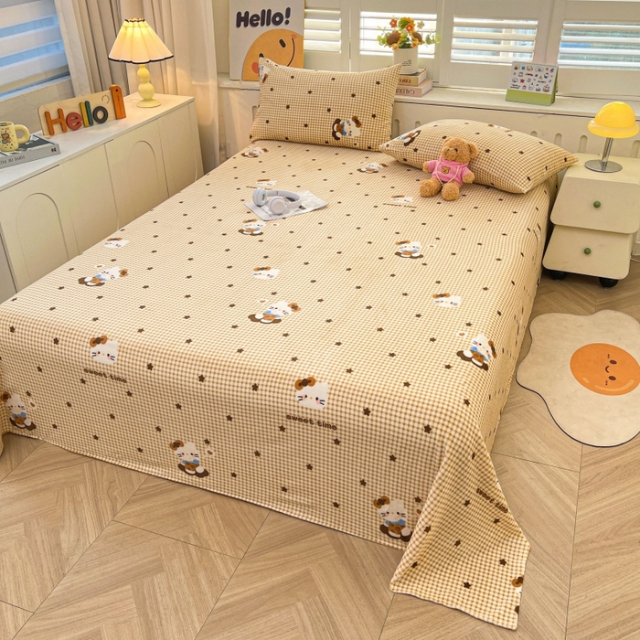 91家纺网 家纺一手货源 找家纺 爱屋及屋 2025新款牛奶绒印花床单 可爱猫