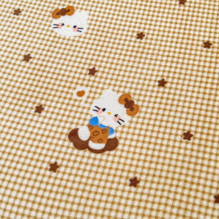 91家纺网 家纺一手货源 找家纺 爱屋及屋 2025新款牛奶绒印花床单 可爱猫