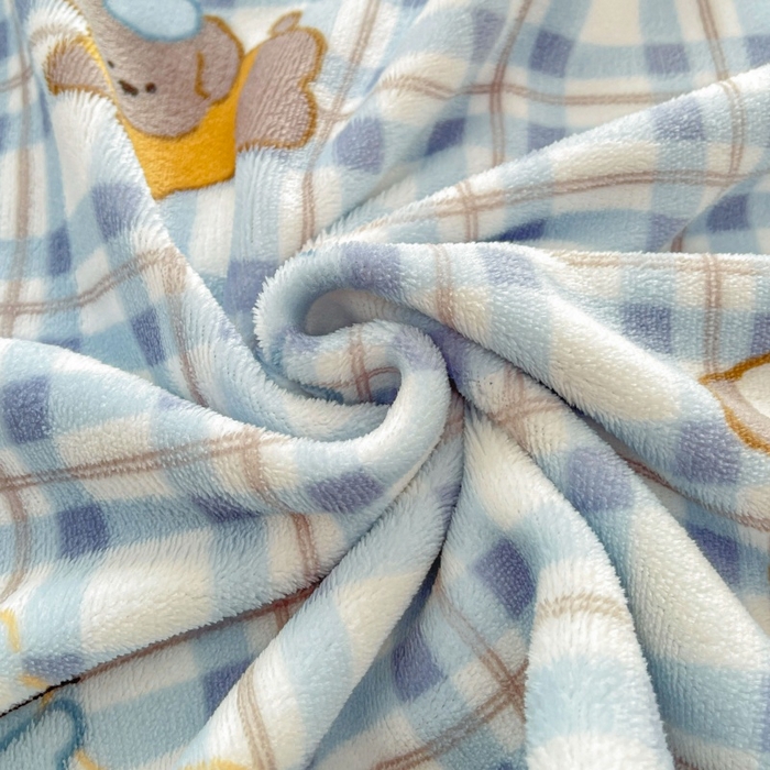 91家纺网 家纺一手货源 找家纺 爱屋及屋 2025新款牛奶绒印花床单 蓝格萌狗