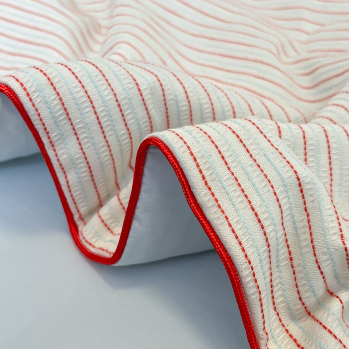 91家纺网 家纺一手货源 找家纺 宜代光年 2025新款全棉提花森韵系列大豆夏被子被芯 森韵夏被-天蓝