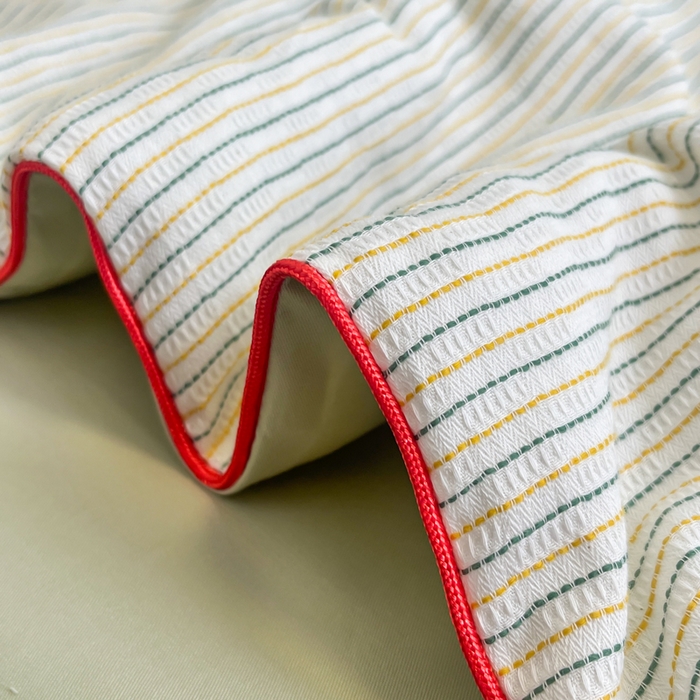 91家纺网 家纺一手货源 找家纺 宜代光年 2025新款全棉提花森韵系列大豆夏被子被芯 森韵夏被-浅绿