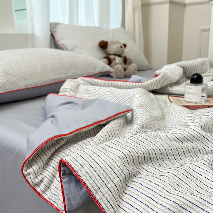 91家纺网 家纺一手货源 找家纺 （总）宜代光年 2025新款全棉提花森韵系列大豆夏被子被芯