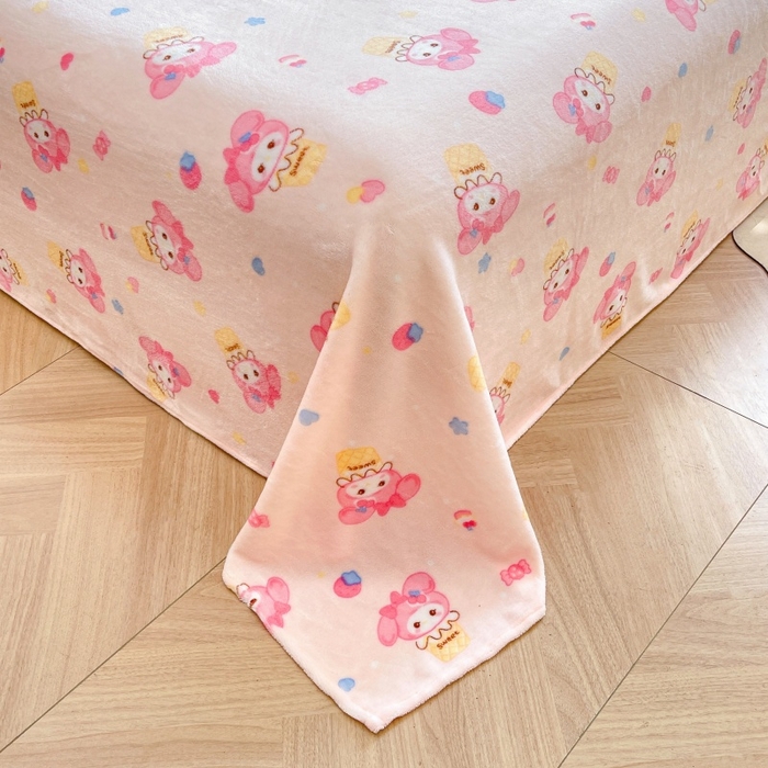 91家纺网 家纺一手货源 找家纺 爱屋及屋 2025新款牛奶绒印花床单 甜筒乐蒂