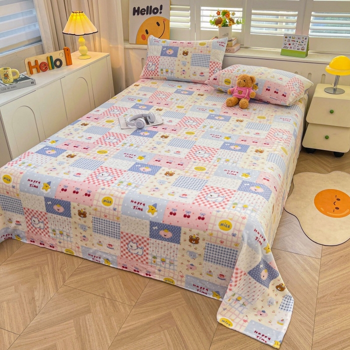 91家纺网 家纺一手货源 找家纺 爱屋及屋 2025新款牛奶绒印花床单 童话格梦