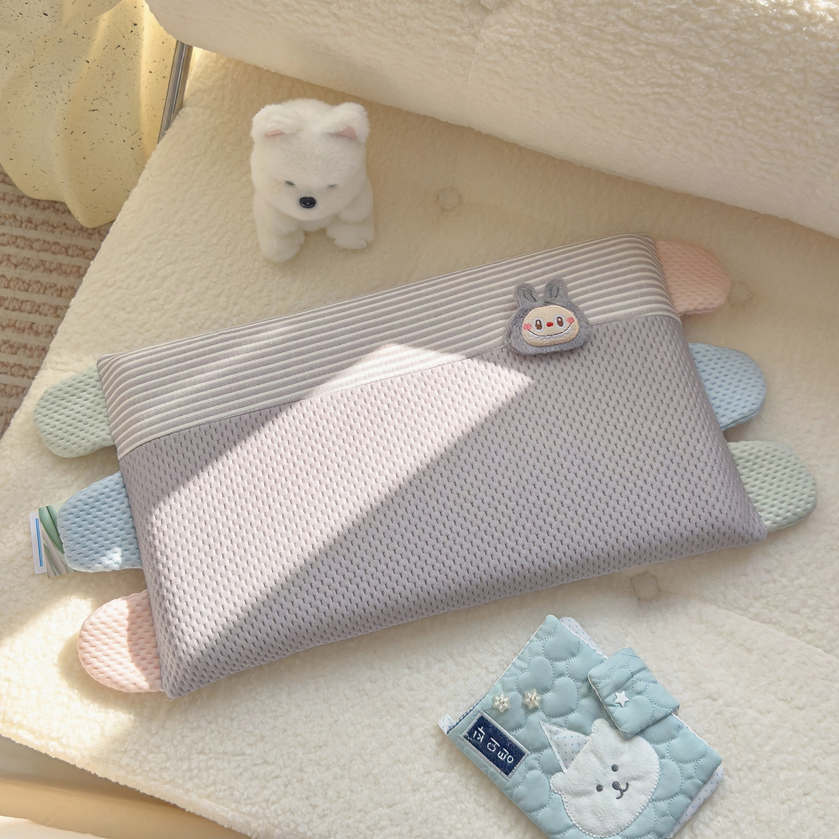 91家纺网 家纺一手货源 找家纺 诺可 2025新款秋冬学生儿童枕枕头枕芯-莱布布 莱布布-灰色