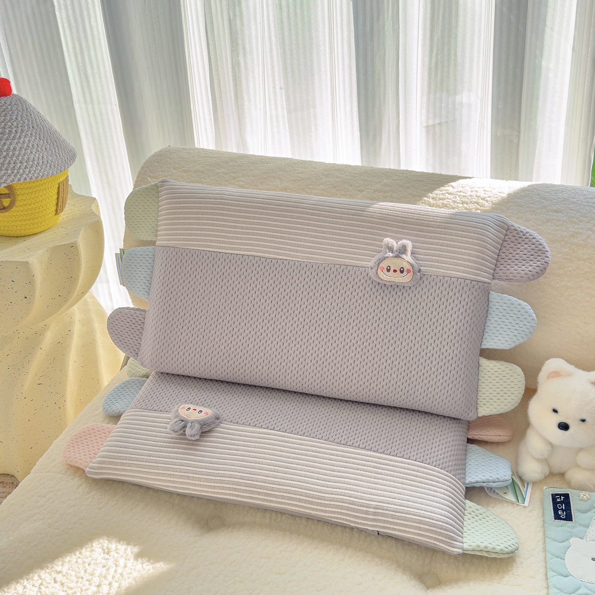 91家纺网 家纺一手货源 找家纺 诺可 2025新款秋冬学生儿童枕枕头枕芯-莱布布 莱布布-灰色