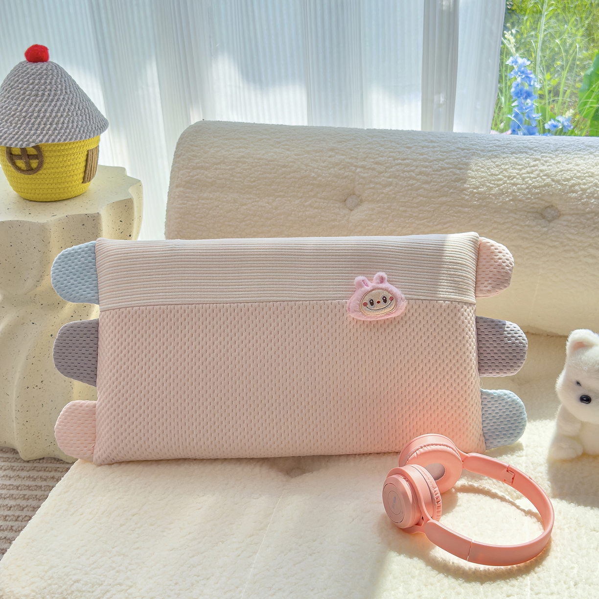 诺可 2025新款秋冬学生儿童枕枕头枕芯-莱布布 莱布布-粉色