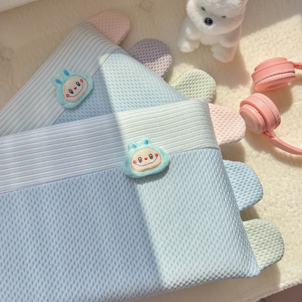 91家纺网 家纺一手货源 找家纺 诺可 2025新款秋冬学生儿童枕枕头枕芯-莱布布 莱布布-蓝色