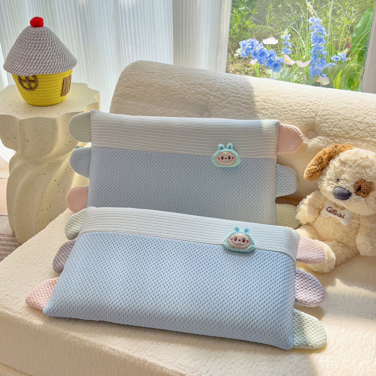 91家纺网 家纺一手货源 找家纺 诺可 2025新款秋冬学生儿童枕枕头枕芯-莱布布 莱布布-蓝色