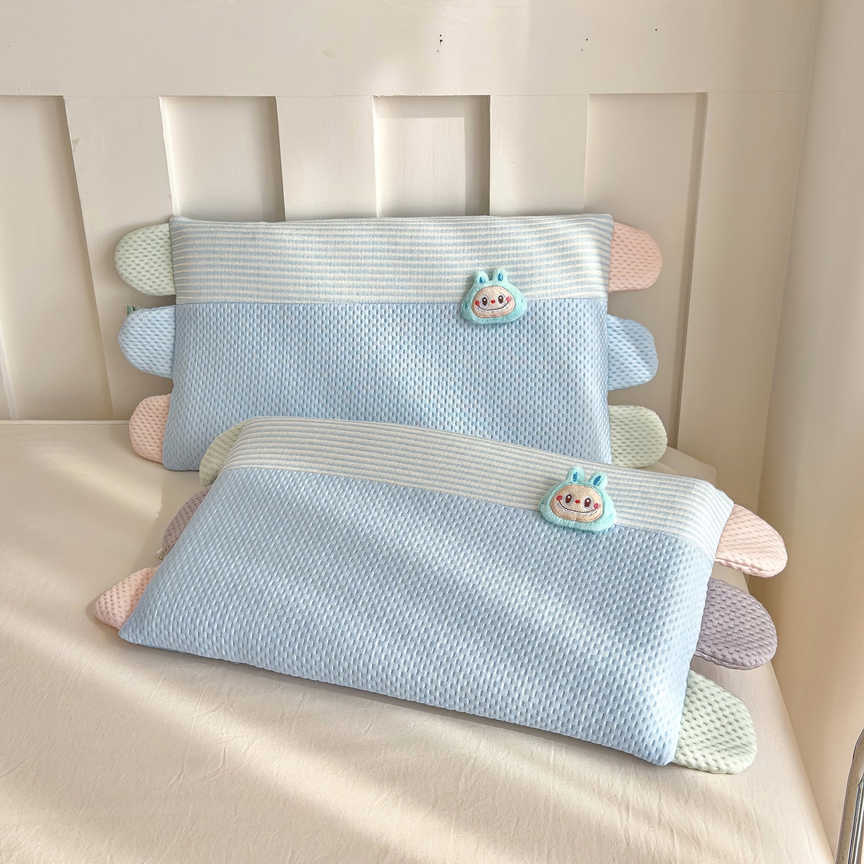 91家纺网 家纺一手货源 找家纺 诺可 2025新款秋冬学生儿童枕枕头枕芯-莱布布 莱布布-蓝色