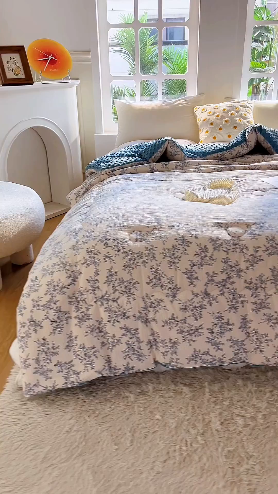 91家纺网 家纺一手货源 找家纺 美宜家 2025新款豆豆绒冬被子皱皱棉提花春秋被芯豆豆被 宁静