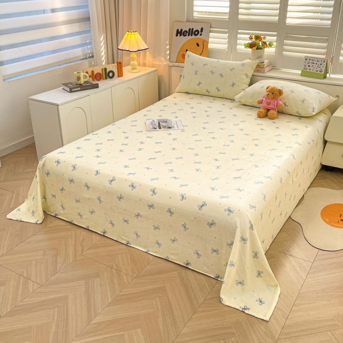 91家纺网 家纺一手货源 找家纺 爱屋及屋 2025新款牛奶绒印花床单 相思蓝