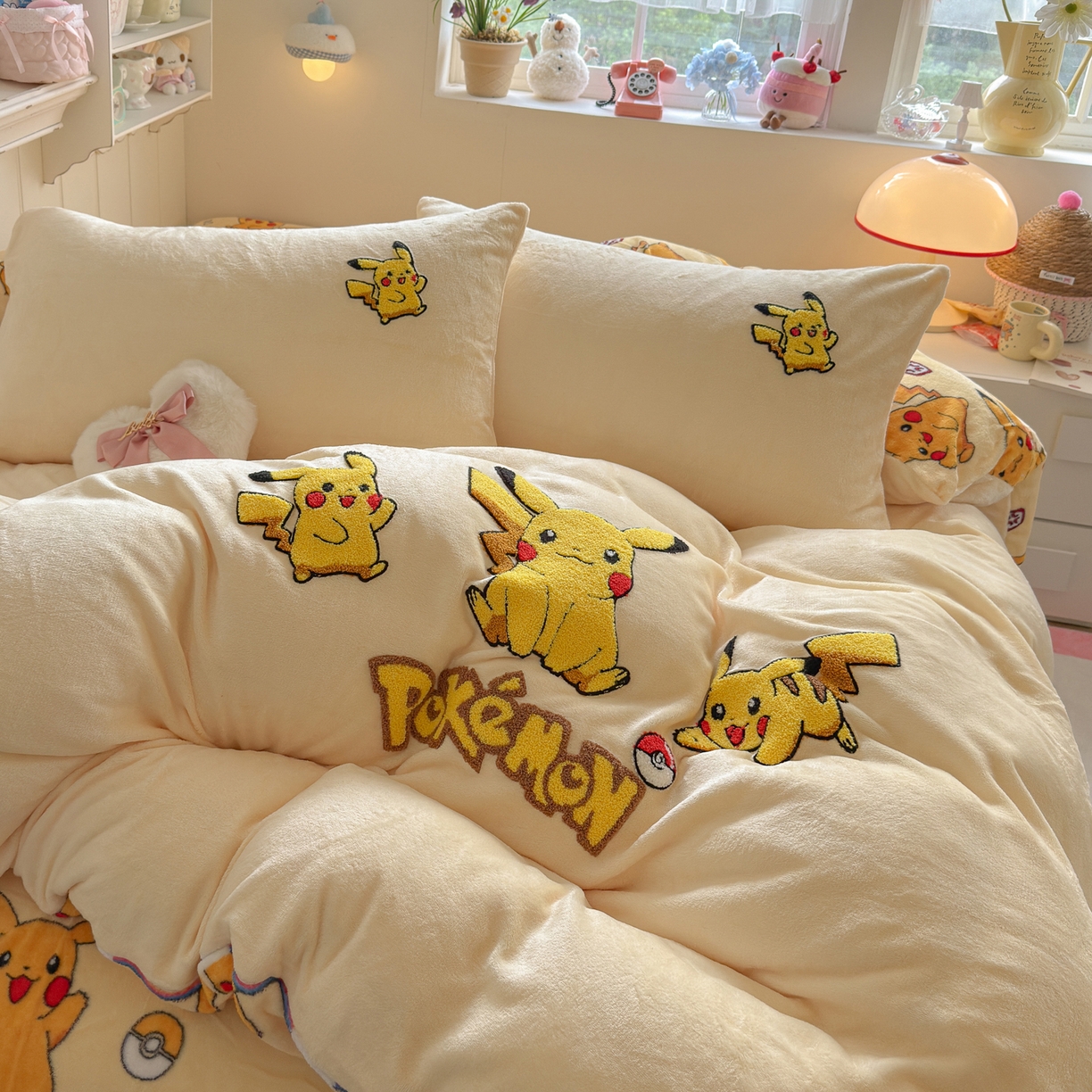 91家纺网 家纺一手货源 找家纺 优卡迪家纺馆 2025新款牛奶绒印加绣四件套 下载文件包含买家秀 小皮卡-奶黄