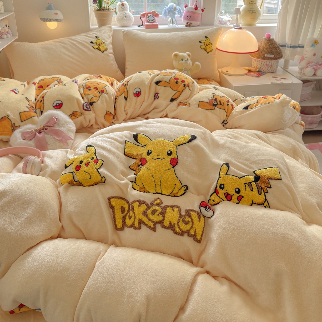 91家纺网 家纺一手货源 找家纺 优卡迪家纺馆 2025新款牛奶绒印加绣四件套 下载文件包含买家秀 小皮卡-奶黄