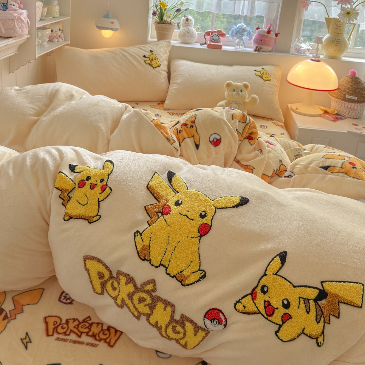 91家纺网 家纺一手货源 找家纺 优卡迪家纺馆 2025新款牛奶绒印加绣四件套 下载文件包含买家秀 小皮卡-奶黄