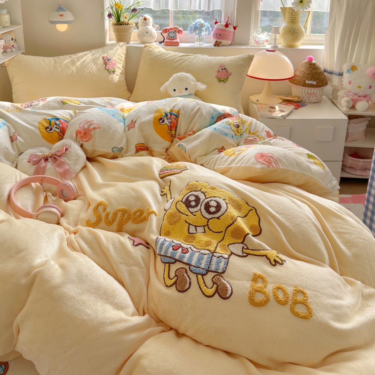 91家纺网 家纺一手货源 找家纺 优卡迪家纺馆 2025新款牛奶绒印加绣四件套 下载文件包含买家秀 海洋宝贝-奶黄