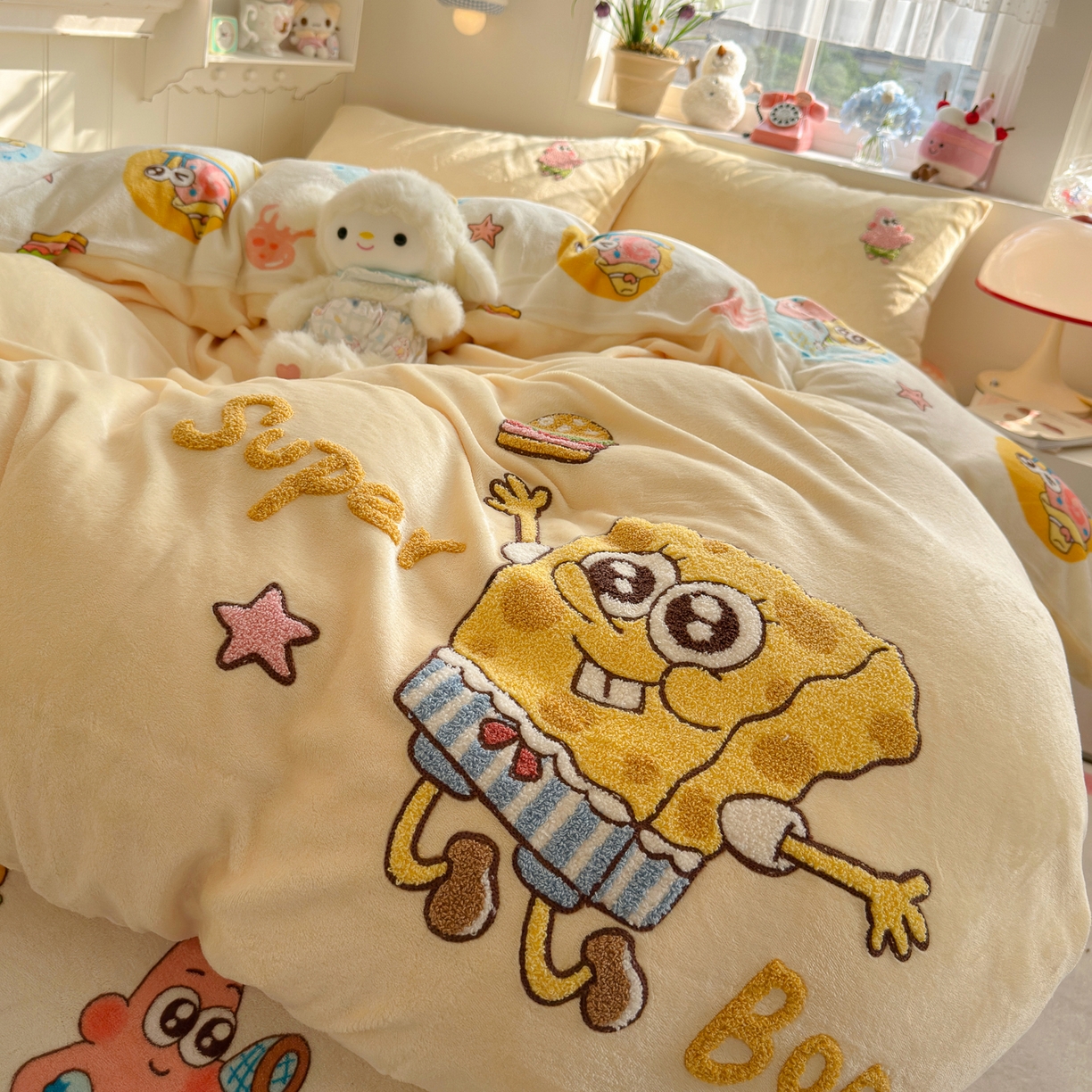 91家纺网 家纺一手货源 找家纺 优卡迪家纺馆 2025新款牛奶绒印加绣四件套 下载文件包含买家秀 海洋宝贝-奶黄