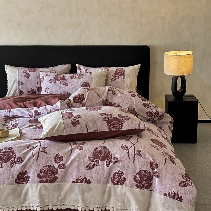 （总）宜代光年 2025新款全棉磨毛花边四件套