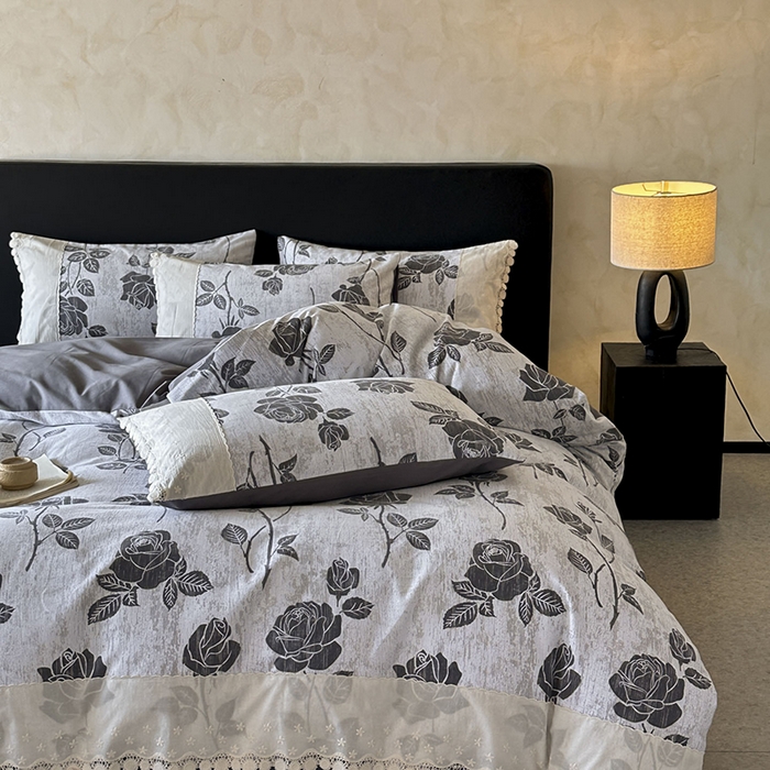 91家纺网 家纺一手货源 找家纺 （总）宜代光年 2025新款全棉磨毛花边四件套