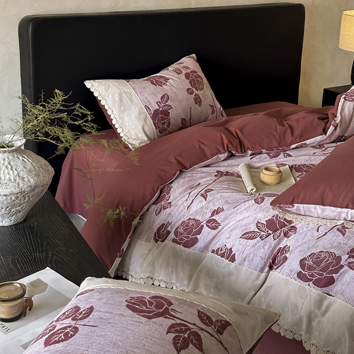 91家纺网 家纺一手货源 找家纺 （总）宜代光年 2025新款全棉磨毛花边四件套