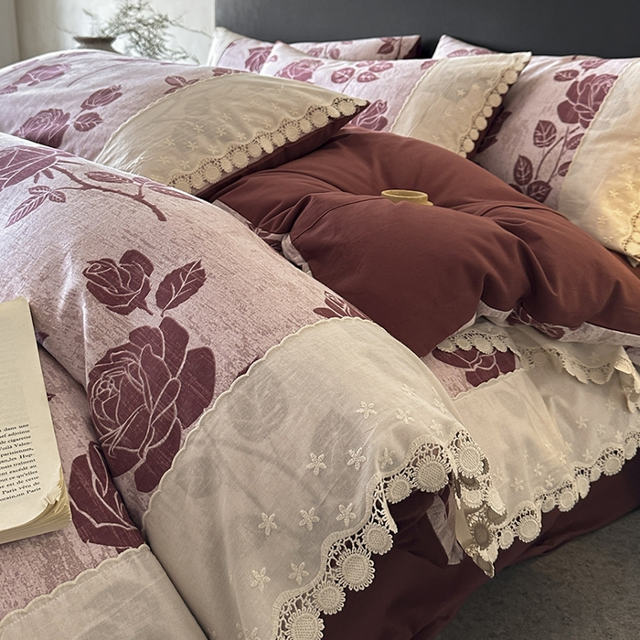 91家纺网 家纺一手货源 找家纺 （总）宜代光年 2025新款全棉磨毛花边四件套