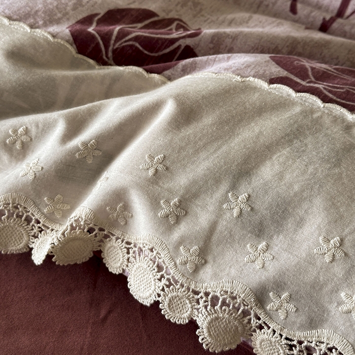 91家纺网 家纺一手货源 找家纺 （总）宜代光年 2025新款全棉磨毛花边四件套