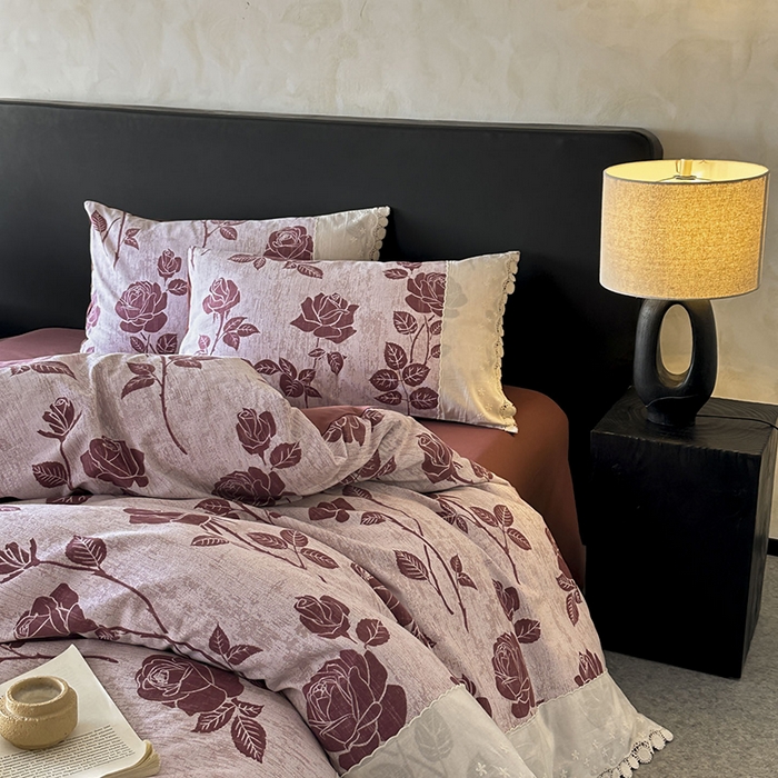 91家纺网 家纺一手货源 找家纺 （总）宜代光年 2025新款全棉磨毛花边四件套