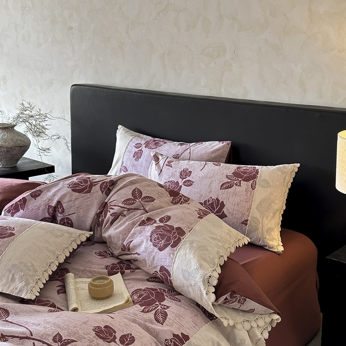 91家纺网 家纺一手货源 找家纺 （总）宜代光年 2025新款全棉磨毛花边四件套