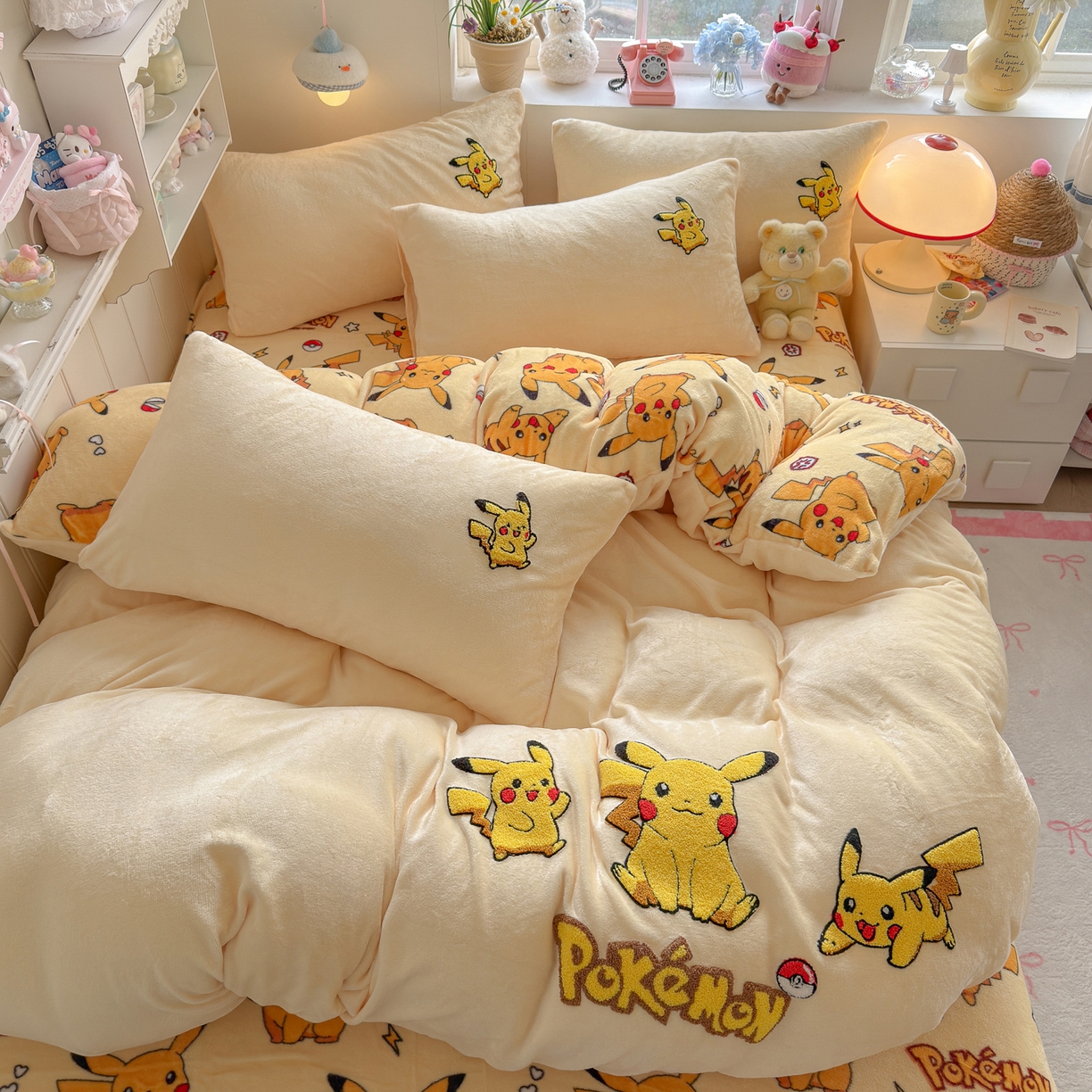 优卡迪家纺馆 2025新款牛奶绒印加绣四件套 下载文件包含买家秀 小皮卡-奶黄