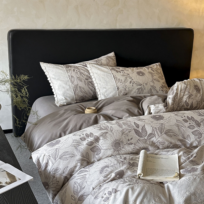 91家纺网 家纺一手货源 找家纺 宜代光年 2025新款全棉磨毛花边四件套 花漾